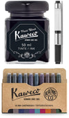 Kaweco - Ink bottle en Standaard Converter - Pearl Black - potje vulpeninkt - Zwarte originele Kaweco-inkt in 50 ml glas - Converter met zwarte achterkant - doosje 10 patronen