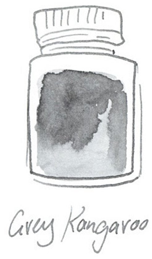 Glazen dip pen set Oranje - Potje Octopus inkt grey kangeroo