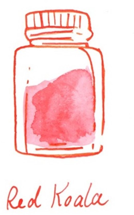 Glazen dip pen set Oranje - Potje Octopus inkt red koala