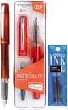 Platinum - Preppy - Prefounte Vulpen - Medium - Vermillion Orange - Met Lichtblauwe vullingen