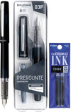 Platinum - Preppy - Prefounte Vulpen - Fine - Graphite Blue - Met vullingen Blauw Zwart