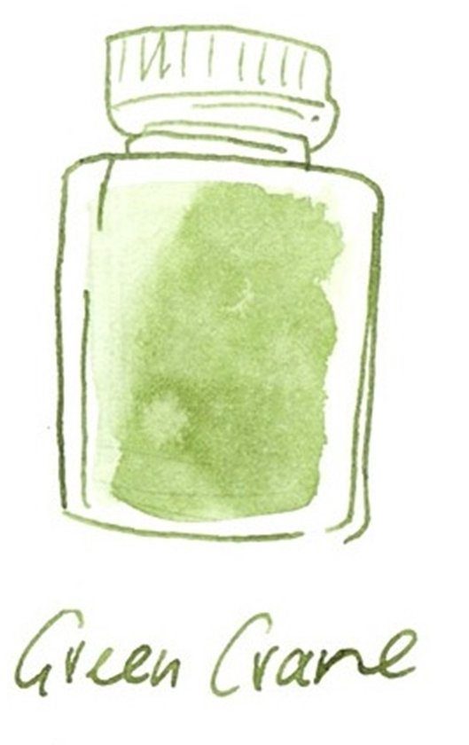 Glazen dip pen set Oranje - Potje Octopus inkt green crane