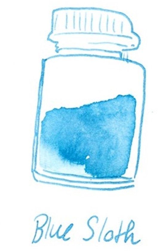 Glazen dip pen set Blauw - Potje Octopus inkt blauw-blue sloth