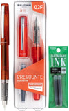 Platinum - Preppy - Prefounte Vulpen - Medium - Vermillion Orange - Met Groene vullingen