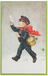 Nostalgische kerstkaarten - 4 stuks - Klassieke Vintage afbeeldingen - Winter - Sneeuw - Feestelijk - Jaarwisseling - Oude Brocante kerstkaarten 15X10,5 en 14X9