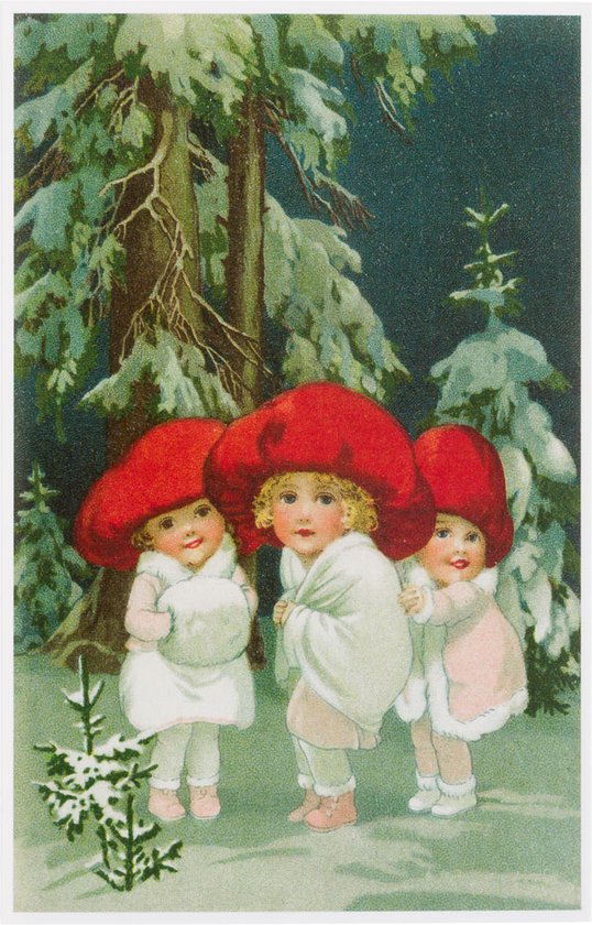 Nostalgische kerstkaarten - 15 stuks - Klassieke Vintage afbeeldingen - Winter - Sneeuw - Feestelijk - Jaarwisseling - Oude Brocante kerstkaarten