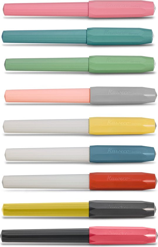 Kaweco - Vulpen met Clip -  Perkeo Breezy Teal - Groen - Medium - Zwarte Twister - Doosje vullingen