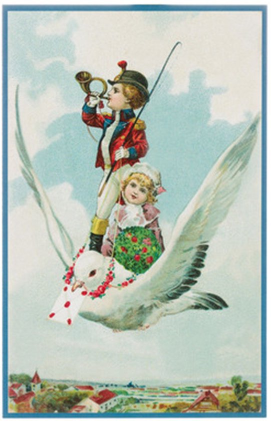 Nostalgische kaarten - 4 stuks - Klassieke Vintage afbeeldingen - nostalgische ansichtkaarten - prentbriefkaart - dieren - kinderen - Feestelijk - verjaardag -Oude Brocante briefkaarten