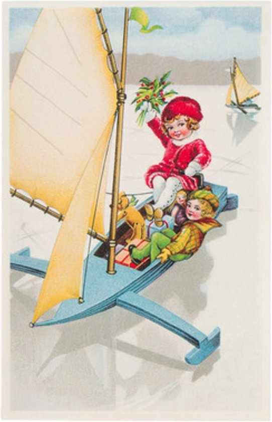 Nostalgische kerstkaarten - 16 stuks - Klassieke Vintage afbeeldingen - Winter - Sneeuw - Feestelijk - Jaarwisseling - Oude Brocante kerstkaarten