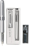 Platinum Japan - Plaisir Fountain Pen - Medium - Vulpen - Ice White - penpunt: Medium 05 - Met extra vullingen Zwart