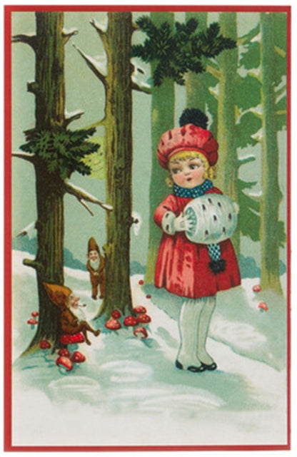 Nostalgische kerstkaarten - 4 stuks - Klassieke Vintage afbeeldingen - Winter - Sneeuw - Feestelijk - Jaarwisseling - Oude Brocante kerstkaarten 15X10,5 en 14X9