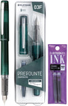 Platinum - Preppy - Prefounte Vulpen - Medium - Dark Emerald - Met Paarse vullingen