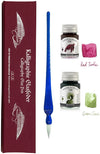 Octopus - Art Material - Glaspen Blauw - 2 Potjes inkt 10ml - Red Turtle - Green Crane