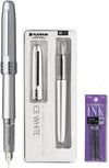 Platinum Japan - Plaisir Fountain Pen - Medium - Vulpen - Ice White - penpunt: Medium 05 - Met extra vullingen Paars