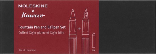 Moleskine X Kaweco Stifte-Set, Vulpen Medium & Balpen 1,0mm, Rood