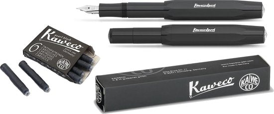 Kaweco Vulpen Sport Skyline BLACK (FINE) met extra doosje vullingen