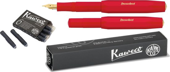 Kaweco Vulpen Sport Classic ROOD (BREED) met extra doosje vullingen