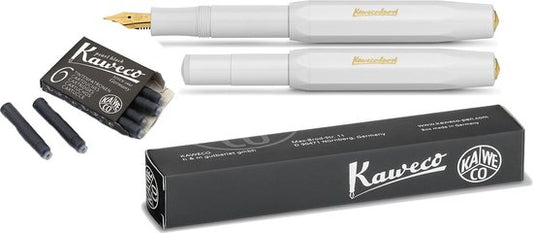 Kaweco Vulpen Sport Classic WIT (BREED) met extra doosje vullingen