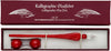 Glazen dip pen set in doosje - Rood - Potje Octopus inkt red duck