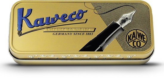Kaweco - Fountain Pen - Special Dip Pen Black - in vintage blik - Potje Platinum Dyestuff 'Classic Ink' 60cc Forest Black