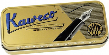 Kaweco Cadeauset - 1 Vulpen - Nostalgic Octagonal Clip CHROME - ALUMINIUM SPORT - Sport Aluminium "Stone Washed" Blue - EXTRA BREED - Vintage blikje - Extra Doosje Vullingen