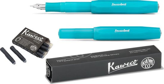Kaweco Vulpen Frosted Sport Sweet Blueberry met doosje vullingen - EXTRA FINE