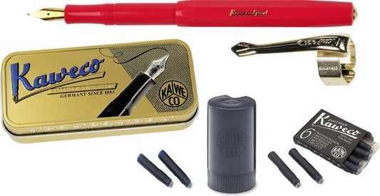 Kaweco Cadeauset (5delig) Vulpen Sport Classic Red Fountain Pen - Breed
