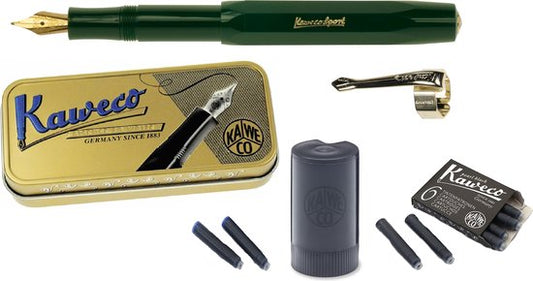 Kaweco Cadeauset (5delig) Vulpen Sport Classic Green Fountain Pen - Breed