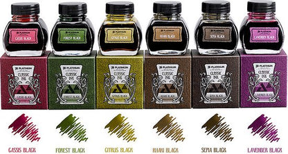 Platinum Japan - inktpotje - Vulpeninkt - potje vulpeninkt - Dyestuff 'Classic Ink' Citrus Black + Converter Silver 700