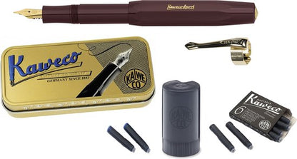 Kaweco Cadeauset (5delig) Vulpen Sport Classic Burgundy Fountain Pen - Breed