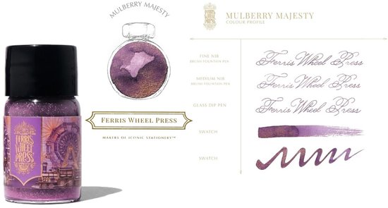 Ferris Wheel Press - schrijfinkt - klein flesje - Everyday Collection | Mulberry Majesty - Ink 10ml