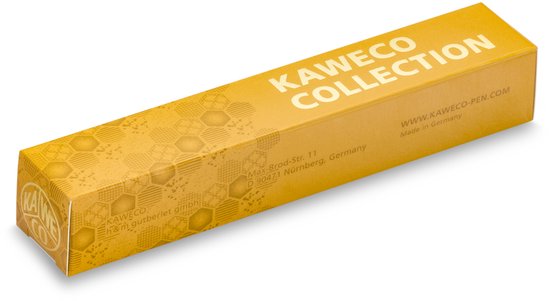 Kaweco - Collection - Vulpen - Extra Fine - Honey - Zwart blikje - Oktogonal Clip Vergoldet - met doosje inktpatronen Royal Blue