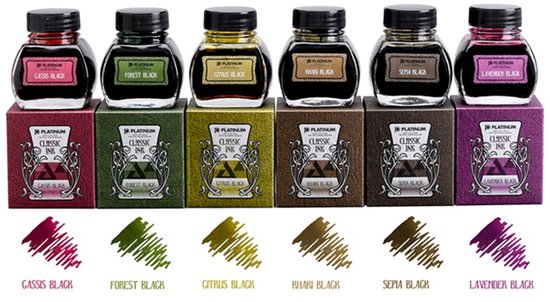 Kaweco - Fountain Pen - Special Dip Pen Black - in vintage blik - Potje Platinum Dyestuff 'Classic Ink' 60cc Lavender Black