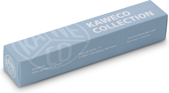 Kaweco - Cadeauset - 4delig - Kaweco Vulpen COLLECTION Sport fountain pen - Mellow Blue - Extra Fine - Extra Fine - Nostalgic Octagonal Clip Chrome - Zwart Vintage blikje - Doosje Royal Blue - Doosje zwarte Vullingen