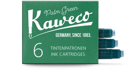 Kaweco - Collection - Vulpen - Fine - Honey - Zwart blikje - Oktogonal Clip Vergoldet - met doosje inktpatronen groen