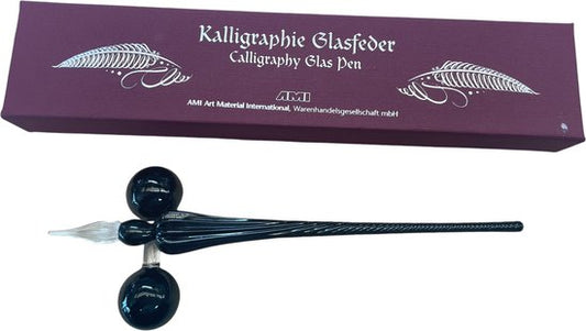 Glazen dip pen set, Glazen pen, kalligrafie-pen voor kunst, schilderen, wenskaarten, handtekeningen, kalligrafie, kleur zwart