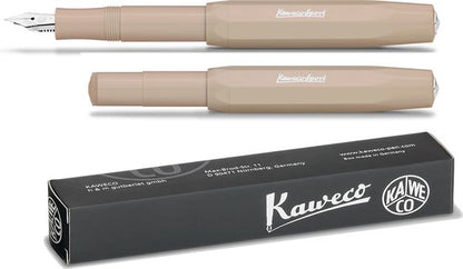 Kaweco - Vulpen Sport Skyline Macchiato Fountain Pen - Fine - Oktogonal Clip Chrome - doosje vullingen