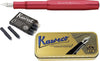 Kaweco Cadeauset Vulpen AL Sport Deep Red Vulpen in vintage blik met doosje vullingen -Fine