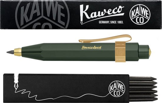 Kaweco - Vulpotlood 3,2 - Classic Sport - Nostalgic Octagonal Clip Vergoldet - Groen - Met doosje vullingen