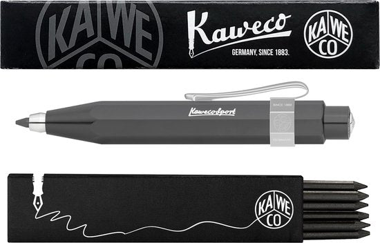 Kaweco - Vulpotlood 3,2 - Skyline Sport - Nostalgic Octagonal Clip Chrome - Grey  (Grijs) - Met doosje vullingen
