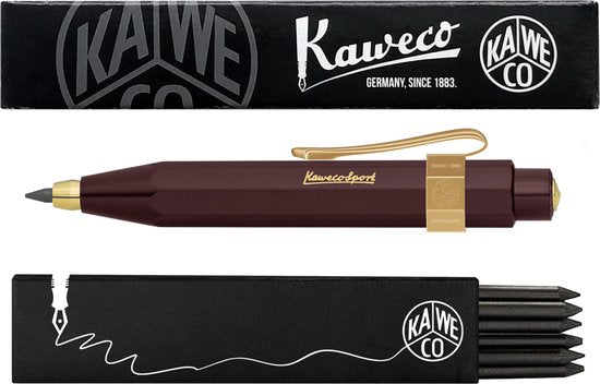 Kaweco - Vulpotlood 3,2 - Classic Sport - Nostalgic Octagonal Clip Vergoldet - Aubergine - Met doosje vullingen
