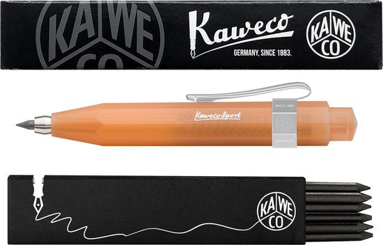 Kaweco - Vulpotlood 3,2 - Frosted Sport - Nostalgic Octagonal Clip Chrome - Soft Mandarin - Met doosje vullingen