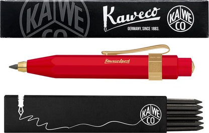 Kaweco - Vulpotlood 3,2 - Classic Sport - Nostalgic Octagonal Clip Vergoldet - Rood - Met doosje vullingen