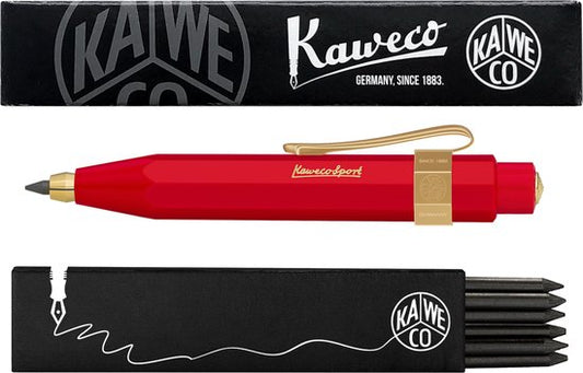 Kaweco - Vulpotlood 3,2 - Classic Sport - Nostalgic Octagonal Clip Vergoldet - Rood - Met doosje vullingen