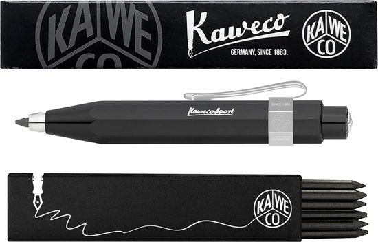 Kaweco - Vulpotlood 3,2 - Skyline Sport - Nostalgic Octagonal Clip Chrome - Zwart - Met doosje vullingen