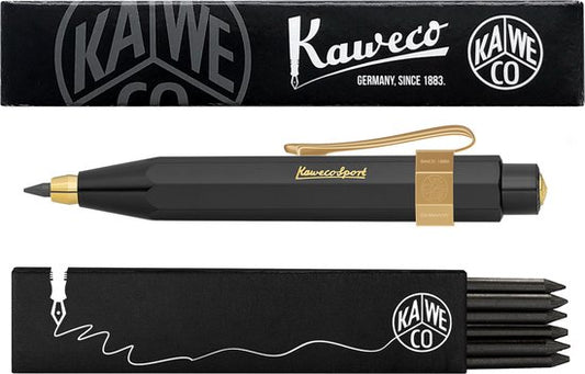 Kaweco - Vulpotlood 3,2 - Classic Sport - Nostalgic Octagonal Clip Vergoldet - Zwart - Met doosje vullingen