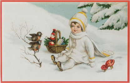 Nostalgische kerstkaarten - 16 stuks - Klassieke Vintage afbeeldingen - Winter - Sneeuw - Feestelijk - Jaarwisseling - Oude Brocante kerstkaarten