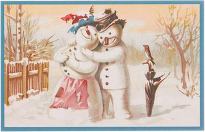 Nostalgische kerstkaarten - 8 stuks - Klassieke Vintage afbeeldingen - Winter - Sneeuw - Feestelijk - Jaarwisseling - Oude Brocante kerstkaarten