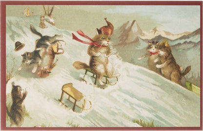 Nostalgische kerstkaarten - 16 stuks - Klassieke Vintage afbeeldingen - Winter - Sneeuw - Feestelijk - Jaarwisseling - Oude Brocante kerstkaarten