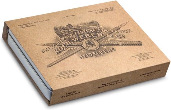 Kaweco - Cadeauset - Vulpen Extra BREED Student 60'S Blues - Balpen Student - Groen Ivory - Gratis Lederen Etui - Gratis Cadeaubox - Vullingen Blauw